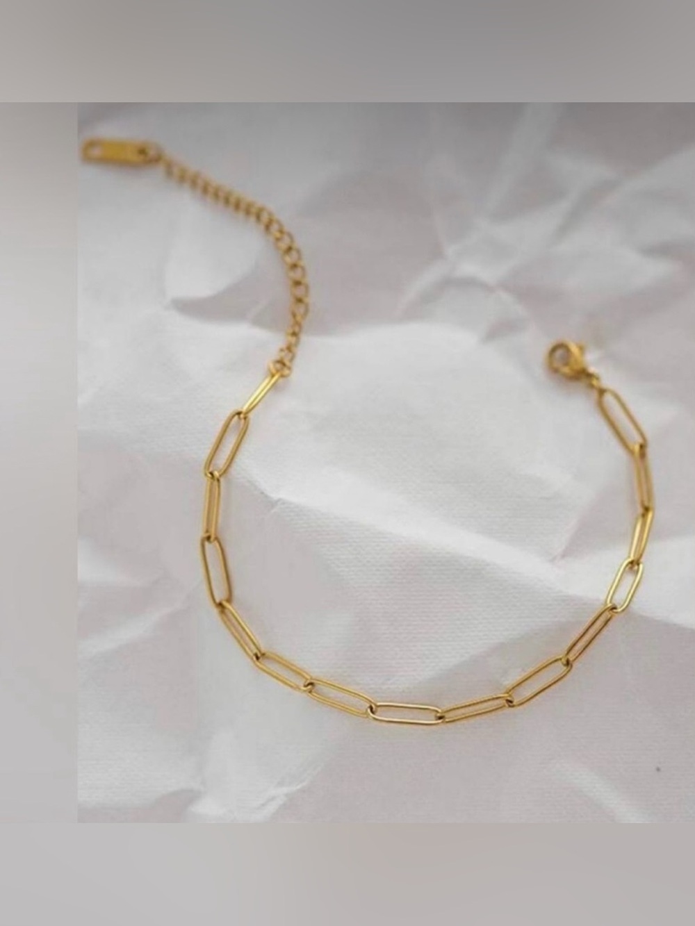 Gold Plated Stainless Steel Paperclip Chain Bracelet